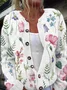 Women Knitted Floral Long Sleeve Comfy Casual Cardigan