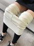 Women Plain Casual Spring/Fall Fleece Ankle Pants Leggings