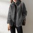 Women Fashion Coat Fleece Faux Splicing Outerwear Zipper Jackets