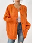 Women Wool/Knitting Plain Long Sleeve Comfy Casual Cardigan