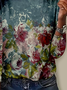Casual Floral Crew Neck Long Sleeve T-shirt