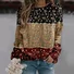 Casual Crew Neck Floral Sweatshirt Zipper