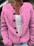 Women Knitted Floral Long Sleeve Comfy Casual Cardigan