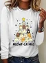 Casual Animal Crew Neck Long Sleeve T-shirt