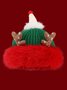 Cute Christmas Antlers Red Plush Hat Women's Winter Warm Thickened Ear Protection Beanie