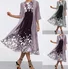 Women 3D Printing Two-Piece Set Daily Half Sleeve Casual Summer Coat With Skirt Matching Set