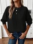 Women Plain Long Sleeve Comfy Casual Sweater
