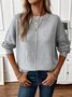 Women Plain Long Sleeve Comfy Casual Sweater
