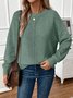 Women Plain Long Sleeve Comfy Casual Sweater