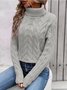 Women Plain Long Sleeve Comfy Casual Sweater