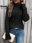 Women Plain Long Sleeve Comfy Casual Sweater