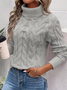 Women Plain Long Sleeve Comfy Casual Sweater