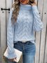 Women Plain Long Sleeve Comfy Casual Sweater