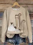 Casual Crew Neck Nationality/ethnic Sweatshirt