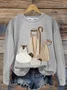 Casual Crew Neck Nationality/ethnic Sweatshirt