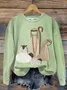 Casual Crew Neck Nationality/ethnic Sweatshirt
