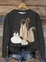 Casual Crew Neck Nationality/ethnic Sweatshirt
