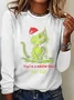 Crew Neck Long Sleeve Christmas Regular Medium Elasticity Loose Blouse For Women