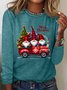 Crew Neck Long Sleeve Christmas Regular Medium Elasticity Loose Blouse For Women