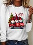 Crew Neck Long Sleeve Christmas Regular Medium Elasticity Loose Blouse For Women