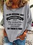 Casual Crew Neck Text Letters Sweatshirt