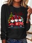 Crew Neck Long Sleeve Christmas Regular Medium Elasticity Loose Blouse For Women
