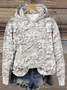 Casual Hoodie 3D Floral Art Printing Loose Sweatshirt