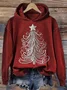 Casual Hoodie Christmas Tree Art Print Sweatshirt