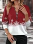 Casual Crew Neck Christmas Sweatshirt