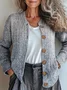 Women Knitted Paisley Long Sleeve Comfy Vintage Cardigan