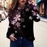 Casual Floral Crew Neck Long Sleeve T-shirt