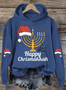 Casual Hoodie Text Letters Hanukkah Hoodie