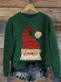 Christmas Vintage Crew Neck 3D Santa Claus Printing Sweatshirt