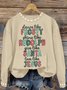 Vintage Crew Neck Text Letters Sweatshirt