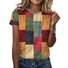 Casual Geometric Crew Neck Short Sleeve T-shirt