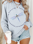 Casual Hoodie Text Letters Hoodie
