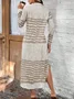 Women Striped Spring/Fall Dress Crew Neck Long Sleeve T-Shirt Dress H-Line Dress