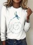Vintage Dragonfly Pattern Crew Neck Long Sleeve T-shirt