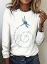 Vintage Dragonfly Pattern Crew Neck Long Sleeve T-shirt
