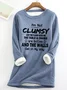 Casual Crew Neck Text Letters Sweatshirt