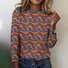 Vintage Plaid Crew Neck Long Sleeve T-shirt