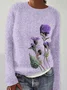 Women Wool/Knitting Animal Long Sleeve Comfy Casual Sweater