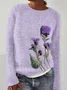 Women Wool/Knitting Animal Long Sleeve Comfy Casual Sweater