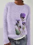 Women Wool/Knitting Animal Long Sleeve Comfy Casual Sweater