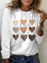 Casual Heart/Cordate Crew Neck Long Sleeve T-shirt