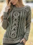 Women Wool/Knitting Animal Long Sleeve Comfy Casual Sweater