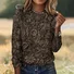 Vintage Floral Crew Neck Long Sleeve T-shirt