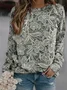 Vintage Crew Neck 3D Printing Sweatshirt