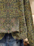 Casual Crew Neck Floral Sweatshirt Printing