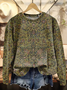 Casual Crew Neck Floral Sweatshirt Printing
